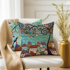 RABUSOFA Green Throw Pillow Covers 20x20 Set of 4,Spring Summer Decor Cushion Covers Accent Sofa Pillow Cases for Couch Chair Outdoor