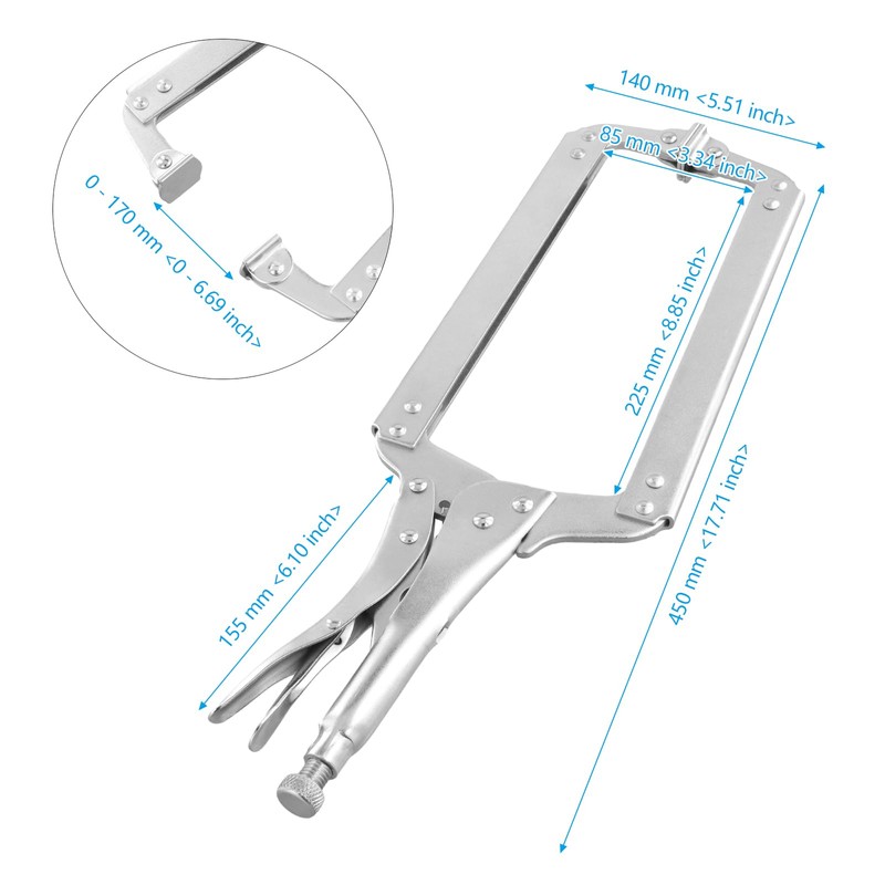 4 PCS 18 Inches C-clamp Locking Pliers with Swivel Pads,