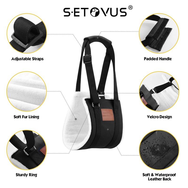 S-ETOVUS Dog Sling for Back Legs, Dog Lift Harness, Velcro