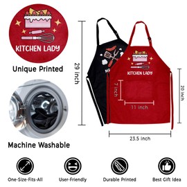 MCPESAS 2 Pack Couple Costumes, Couple Gifts Aprons for Cooking, Wedding Gifts for Couples, Kitchen Apron with Pockets on Bridal Shower, Engagement, Anniversary for His and Hers, Christmas Gifts