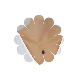 Alleryae Vintage Teardrop Volcanic Necklace Lava Stone Necklace Black Lava Stone Pendant Necklace Natural Volcanic Rock Choker Necklace Jewellery for Women and Girls, Metal, Lava stone, volcanic