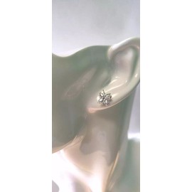 Tisoro Solid Sterling Silver Tiny Lavender Cubic Zirconia Butterfly Stud...