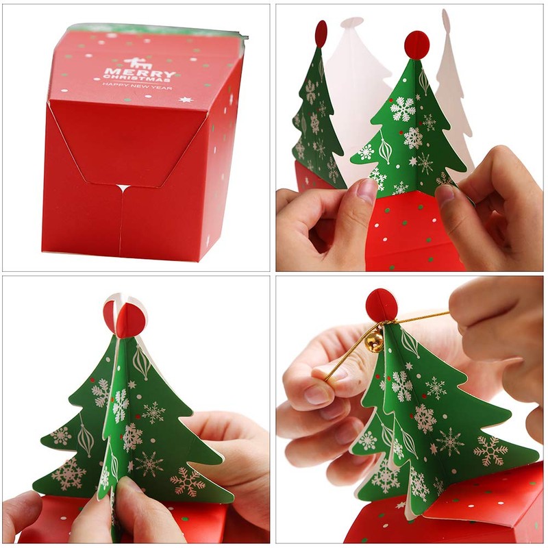 DERAYEE 3D Mini Christmas Treat Gift Boxes, 10 Pcs Party