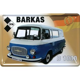 WOGEKA ART Retro Tin Sign – DDR Barkas B 1000 – Nostalgia Decorative Sign as Gift Idea for DDR Fans for Birthday Christmas 20 x 30 cm Metal Sign 239