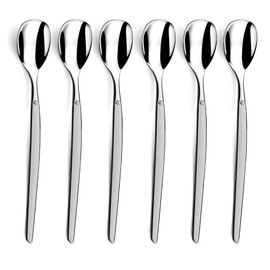 Lou Laguiole JET 6-Piece Satin 18/0 Stainless Steel Ice Cream Spoons / Long Drink Spoons