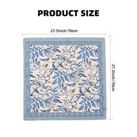 KGDUYC Bandana, Women's Headscarf, Mulberry Silk Scarf, Square Satin Headscarf, Graphic Print Silk Scarf, Elegant Neckerchief, Gift for Mother, Suitable for Handkerchief, Neck, Wrist, Blue