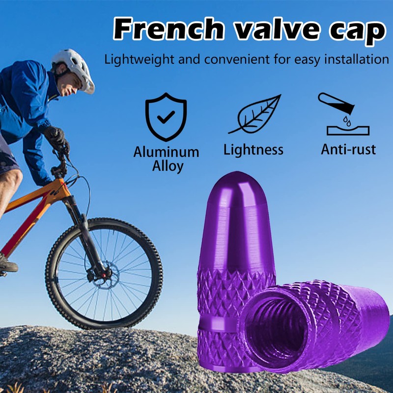 BOROLA Presta Valve Caps 4 Pack Anodized Aluminum Alloy Bicycle