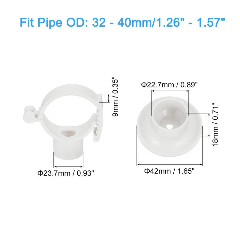 QUARKZMAN Pack of 12 PVC Pipe Clamps with Base, Suitable