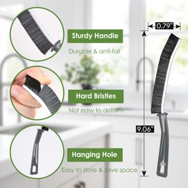 6 Pcs Hard Bristle Crevice Cleaning Brush, Multifunctional Cleaning Brush Tool, Bathroom Gap Brush, Grout, Kitchen, Toilet, Bathroom, Home, Bathtub, Sink, Household, Window, Black