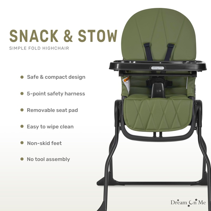 Dream On Me Snack & Stow High Chair