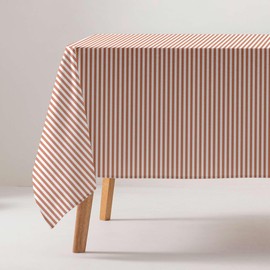GAMUSI Tischdecke, schmutzabweisend, rechteckig, Baumwollstoff, wasserdicht, gestreift, 160 x 240 cm