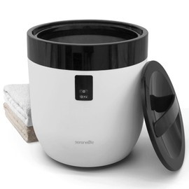 SereneLife Counter Towel Warmer Bucket - with Customized Fragrance for Spa and Bathroom, Luxury Towel Heater, Auto Shut Off, Fits 1 Large Towel, Blanket, Bathrobe, PJs