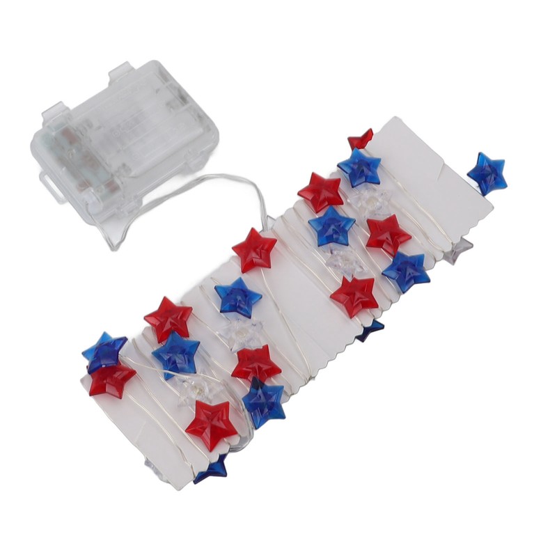 Independence Day Decor LED String Lights Battery Operated 9.8ft 40