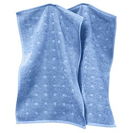 Möve Quadretti Guest Towel Pack of 2 Terry Light Blue Size 30 x 50 cm