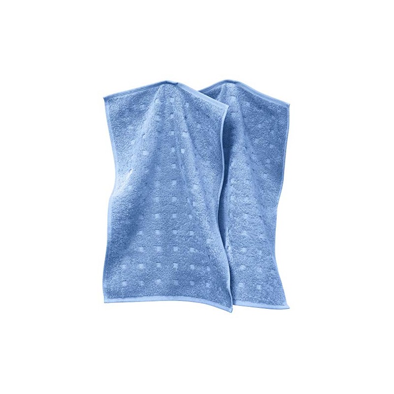 Möve Quadretti Guest Towel Pack of 2 Terry Light Blue