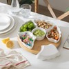 Rotatable Lazy Susan Party Serving Tray, 12 Inch Ceramic Divided