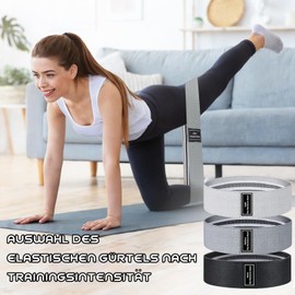 ANNA TOSANI Bandas de Resistencia (Set de 3), Bandas Elasticas de Fitness para Yoga, Pilates, Estiramientos Bandas Antideslizantes de Ejercicios para Fuerza de Piernas y Glúteos