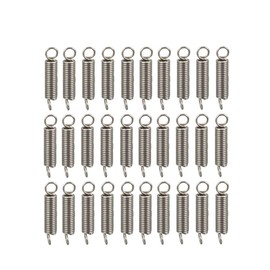 sourcing map Tension Spring Wire Diameter 0.012 Inch AD 0.08 Inch Free Length 0.39 Inch Stainless Steel Small Double Hook Tension Spring Pack of 100