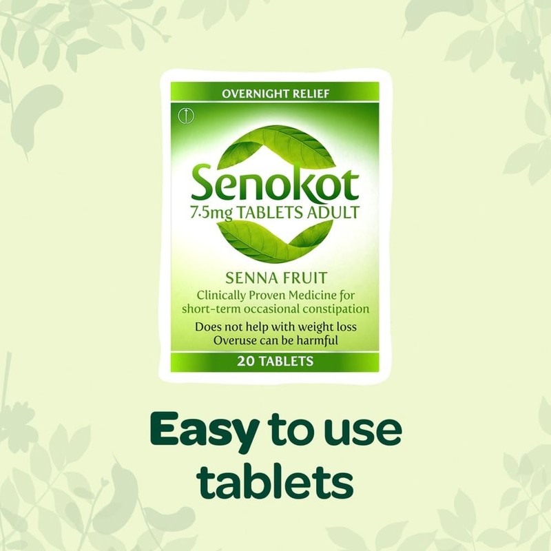 Senokot 7.5mg 20 Tablets - Natural Senna Fruit Laxative for