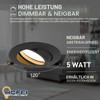 HCFEI LED Recessed Spotlight, Dimmable, Black, Swivelling, 5 W, Flat,