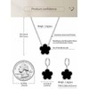 Qinpan Gold Plated Five Leaf Clover Necklace and Dangle Earrings
