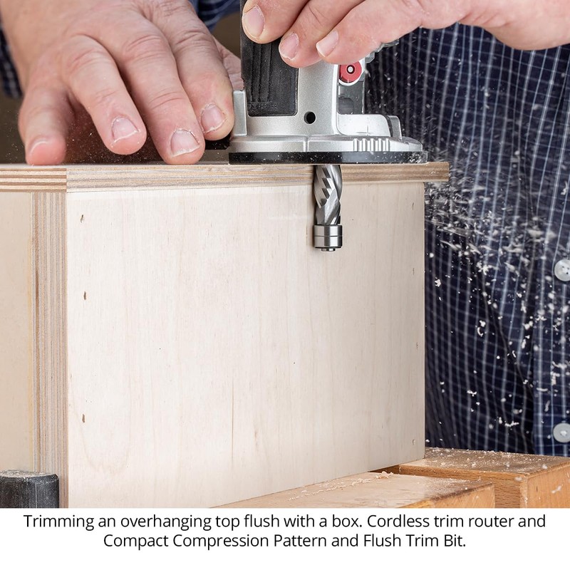 Ultra-Shear Solid Carbide Flush Trim Router Bit, 1/2" CD, 1/4"