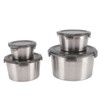 4Pcs Stainless Steel Preservation Box Large Capacity Round Food Storage