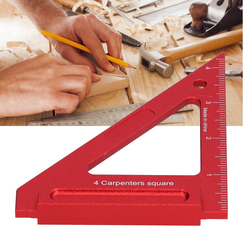 Woodworking Triangle Ruler Aluminium Alloy British System Measuring Tool for