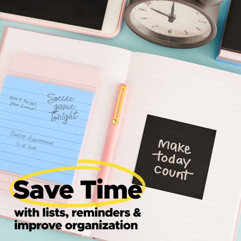 Post-it Super Sticky Notes, 4 Lined Sticky Note Pads, 4