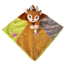 Simba ABC Forest Friends 104010113 Comforter with Rattle Ball and Dummy Ring, Baby Toy, 30 m, from the First Months of Life