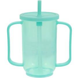 Healvian Sippy Cup for Seniors Drinking Cup for Adults with Handles Independence Drinking Cup Straw Cup Handicap Drinking Cup Leak-proof Drinking Cup for Hot and Cold Drinks
