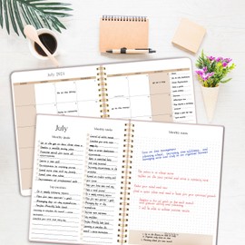 Monthly Planner July 2024 - Dec 2025, B5 (7" x 9"), Includes Monthly Calendar and Weekly Calendar, Simple Calendar Planner Notebook Soft PVC Cover, Suitable for Schools & Offices, Pink