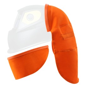 2Pcs Welding Helmet Cover and Helmet Bib Set, Welding Accessories with Press Fit Seal for Welding Neck Protection, Full Protection Welding Hood Fits Most Welding Helmets (orange)
