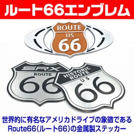 Saki&Masa Emblem Route 66 Sticker Car Motorcycle Retro Decal Route 66 Set of 3