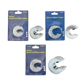 Dapetz ® 3pc Copper Pipe Cutter Set Tube Cutter Plumbing Tube Slice Tools 15mm, 22mm & 28mm Aluminium Alloy Self Locking and Self Adjusting Steel Cutting Wheel for Neat Cuts