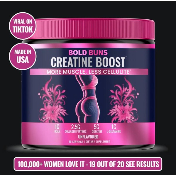 Bold Buns Creatine Boost for Women Fitness Dietary Supplement:_3 Bottle