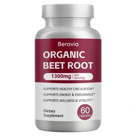 Beravia Beet Root Capsules | Antioxidant Formula - Vegan, Non-GMO, Gluten-Free - 1300mg, 60 Capsules