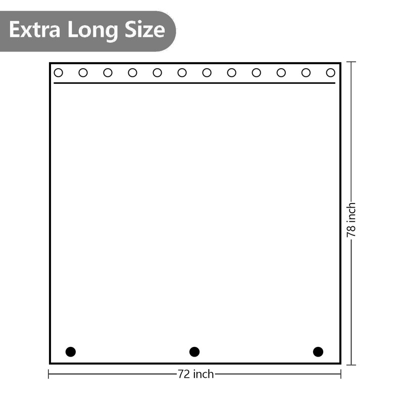 Seenus 72 x 78 inch Extra Long Waterproof Fabric Shower