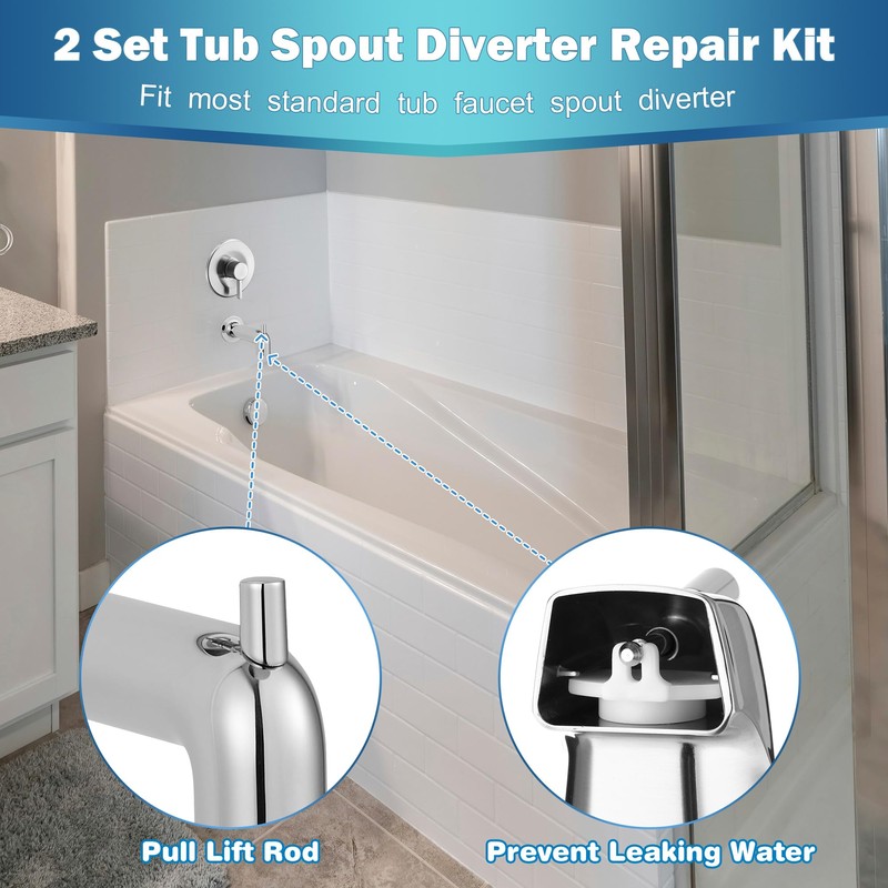Enhon 2 Set Tub Spout Diverter Repair Kit, Includes 2