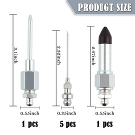 YGDMD 7PCS Grease Gun Needle Tip Kit,Professional Needle Grease Gun Tip for Bearing Lubrication,Portable Multi-Purpose Needles Greases Fitting Automotive Tools for Narrow Space