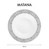 MATANA - 20 Premium Plastic Party Bowls with Silver Lace