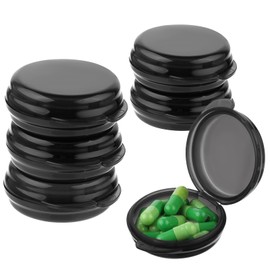 WLLHYF 6 Pack Small Pill Box Travel Pill Container for Purse Pocket,6 Black