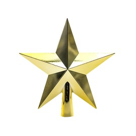 HAICN Glossy Christmas Tree Toppers Star Vintage Home Decor Holiday Star Treetop Ornaments for Indoor Outdoor Tree Creativity Gift Decoration (11cm) (Gold)