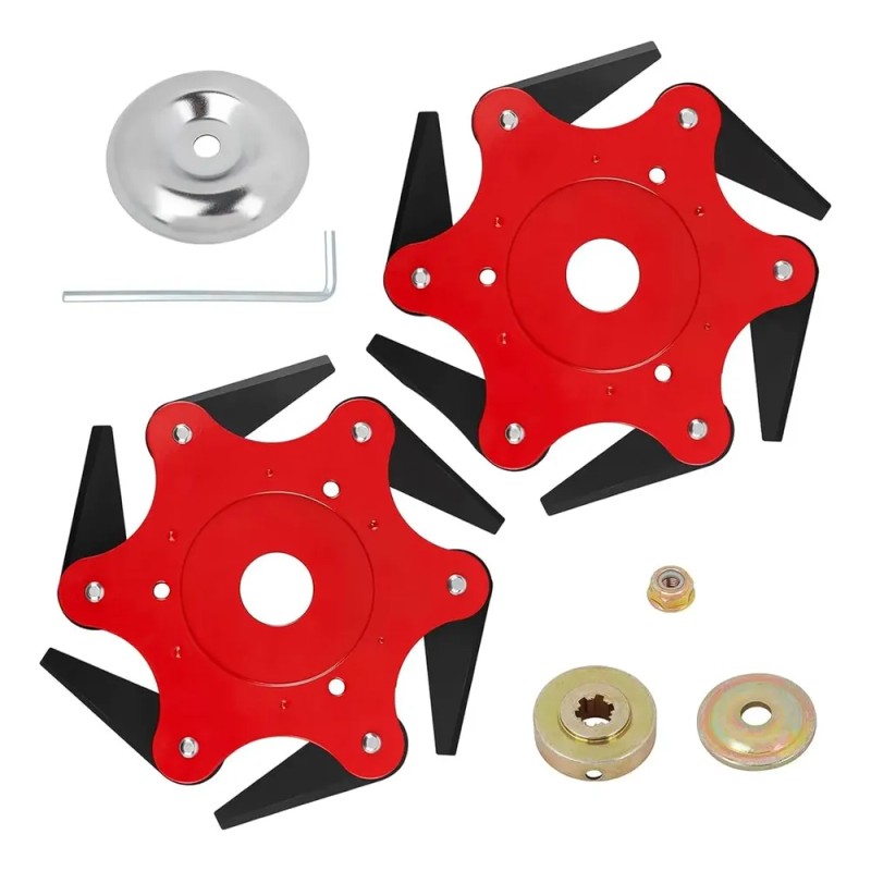 2 Piezas De 6 Cabezales De Acero Para Cortacésped