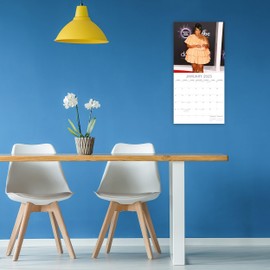 2025 Square Wall Calendar - Lizzo 12 x 12 Inch Monthly View, 16-Month, Icons Theme, Includes 180 Reminder Stickers