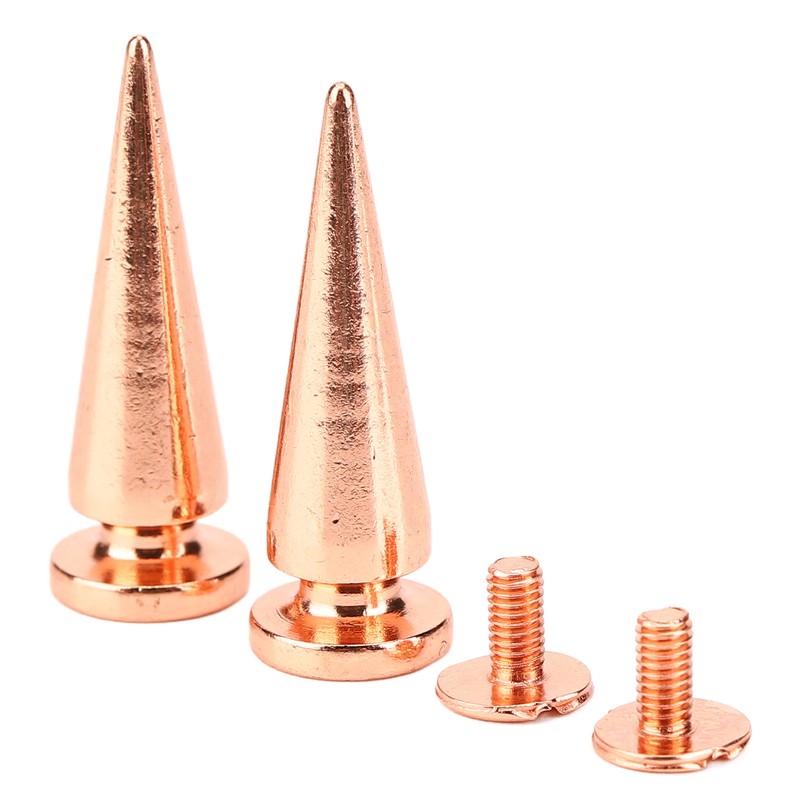 100set Punk Cone Spikes Studs Rose Gold Pointed Electroplating Burr