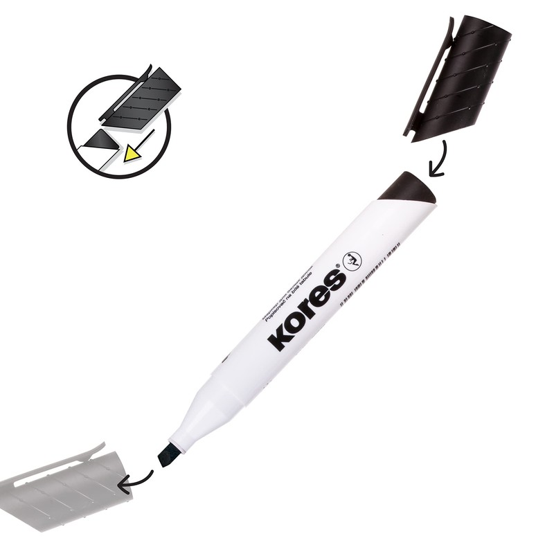 Kores - Black Whiteboard Marker Pens - K-Marker XW2, Chisel