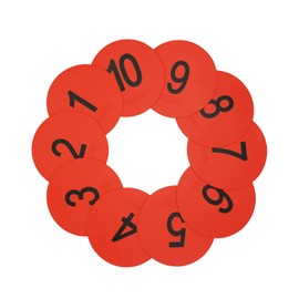 Eco Walker 6inch Numbered Spot Markers Flat Floor Spot Non-Slip TPE Material Waterproof for Field and Court Marking Fitness Agility Training Sports Games and Exercises (Red)
