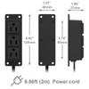 Surface Mounted Power Strip 3 AC Grounded Outlets Mountable Power