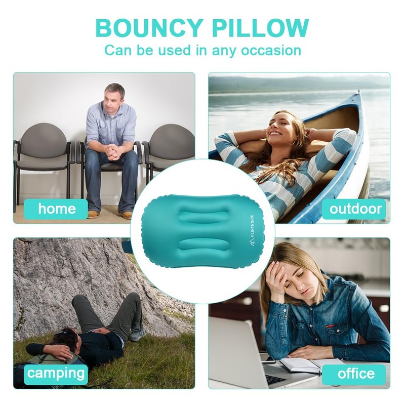 flintronic Inflatable Camping Pillow, TPU Ultralight Inflatable Cushion for Beach,
